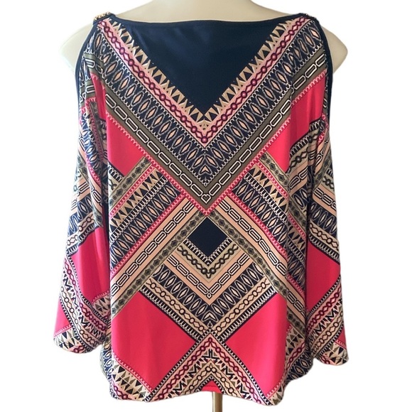 JM Collection Womens Cold Shoulder Top - size Medium - Picture 6 of 17